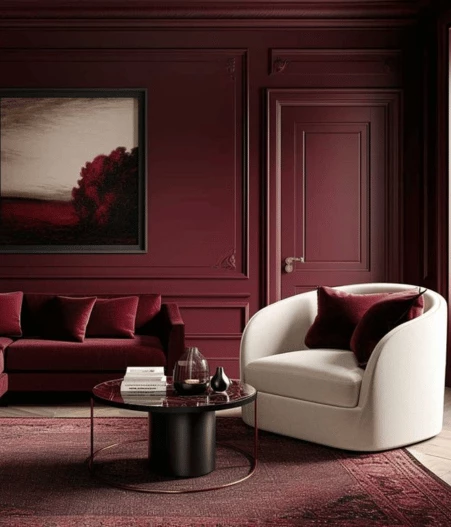 Crimson Red wall paint color trend 